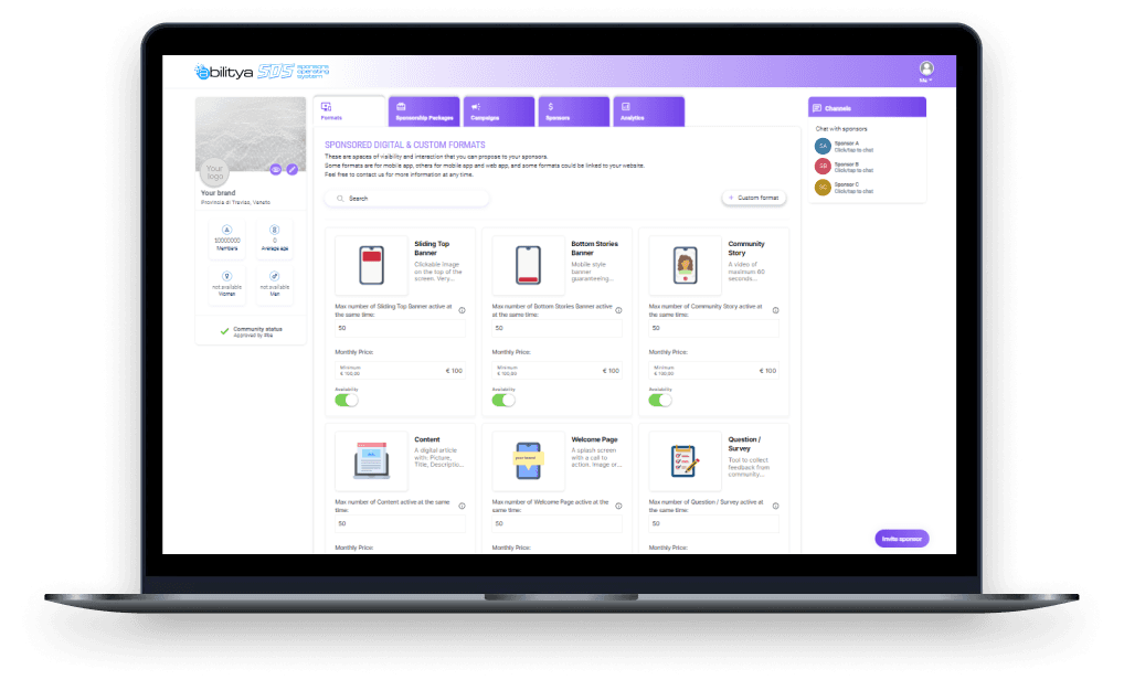 Mockup Sos platform